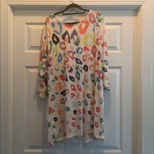 2X colorful cheetah tunic top